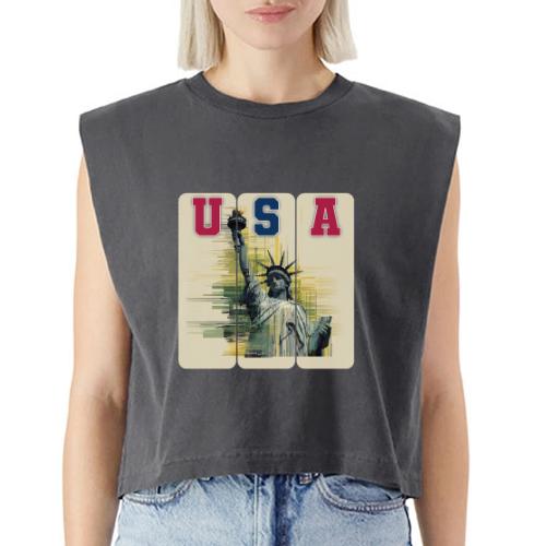 Art illustration of the Statue of Liberty - Washed Women´s Muscle Tank Top