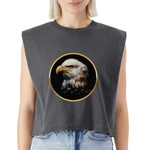 America: Golden Freedom Crest - Washed Women´s Muscle Tank Top