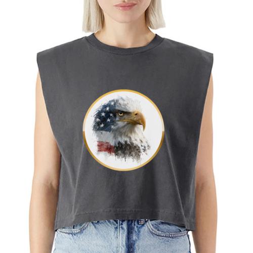 USA: Patriot Wing Emblem - Washed Women´s Muscle Tank Top