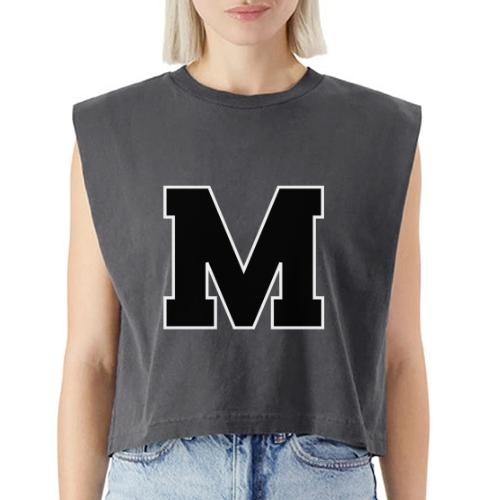 Varsity Letter M Collegiate Alphabet Art - Washed Women´s Muscle Tank Top