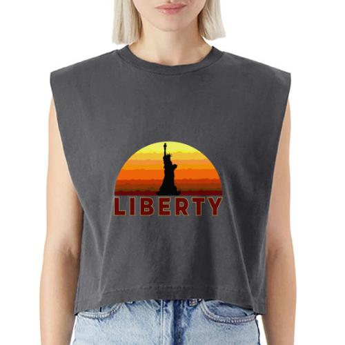 USA: Sunset Liberty Bold - Washed Women´s Muscle Tank Top