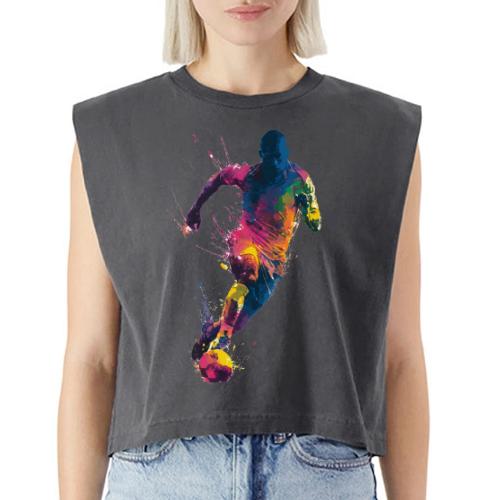 Soccer: Kick of Colors - Washed Women´s Muscle Tank Top