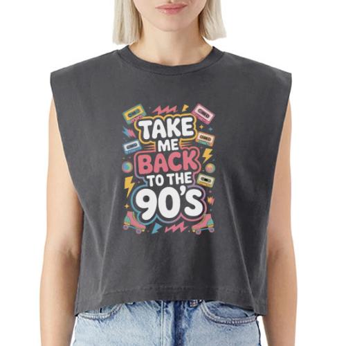 Retro 90s Take Me Back Graphic Art - Washed Women´s Muscle Tank Top