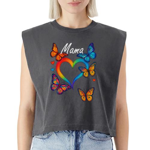 Mama Heart Personalized Kids’ Names gift - Washed Women´s Muscle Tank Top