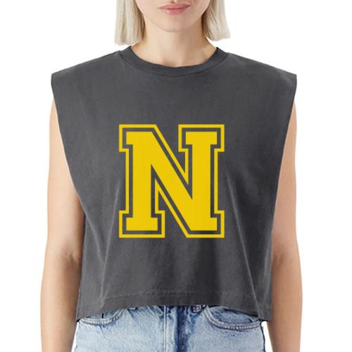 Letter N – Capital Athletic Alphabet Monogram - Washed Women´s Muscle Tank Top
