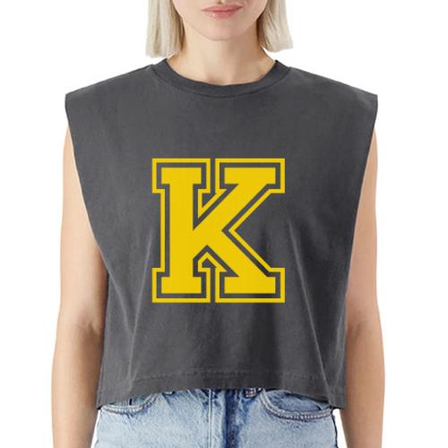Letter k – Capital Athletic Alphabet Monogram - Washed Women´s Muscle Tank Top