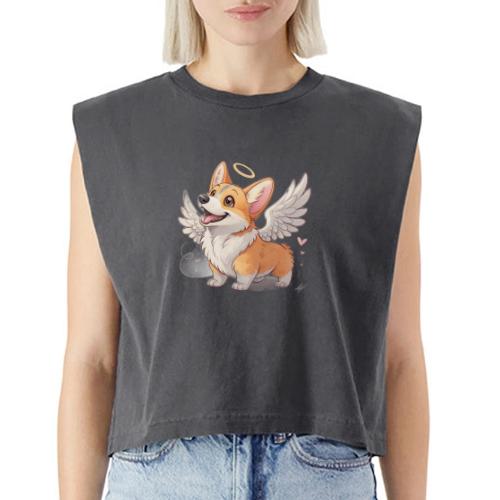Angel Wings Corgi - Washed Women´s Muscle Tank Top
