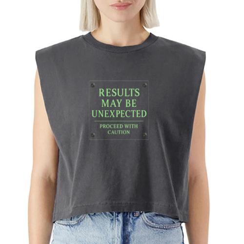 Results May Be Unexpected - Neon Green - Washed Women´s Muscle Tank Top