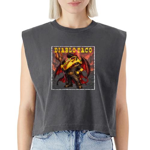 The Diablo Taco Spicy Demon Character - Washed Women´s Muscle Tank Top