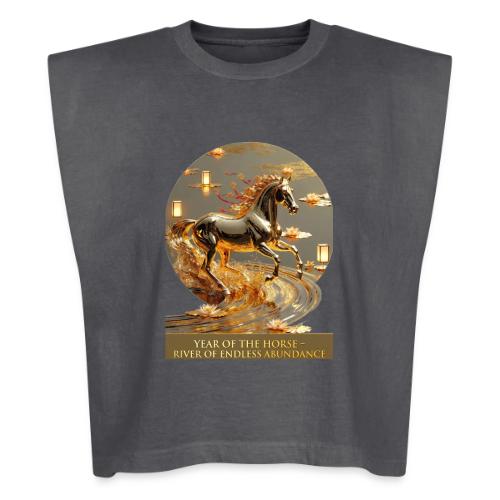 Year of the Horse Abundance T Shirt, Lunar NY Gift - Washed Women´s Muscle Tank Top