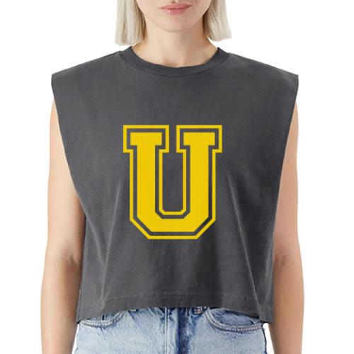 Letter U – Capital Athletic Alphabet Monogram - Washed Women´s Muscle Tank Top