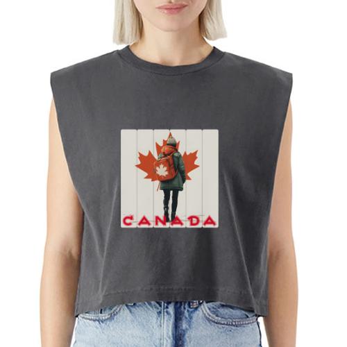 Canada: Proud Canadian Woman - Washed Women´s Muscle Tank Top