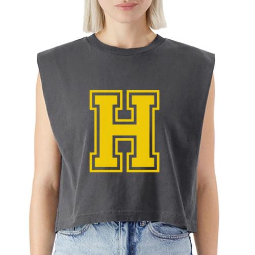 Letter H – Capital Athletic Alphabet Monogram - Washed Women´s Muscle Tank Top