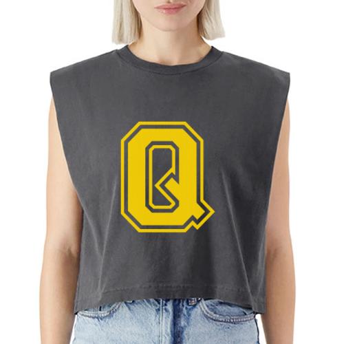 Letter Q – Capital Athletic Alphabet Monogram - Washed Women´s Muscle Tank Top