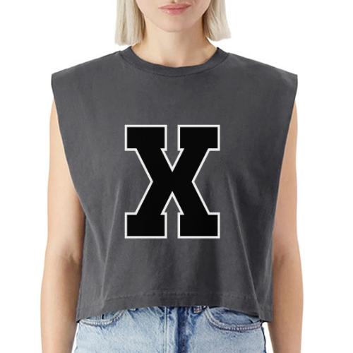 Varsity Letter X Athletic Monogram - Washed Women´s Muscle Tank Top