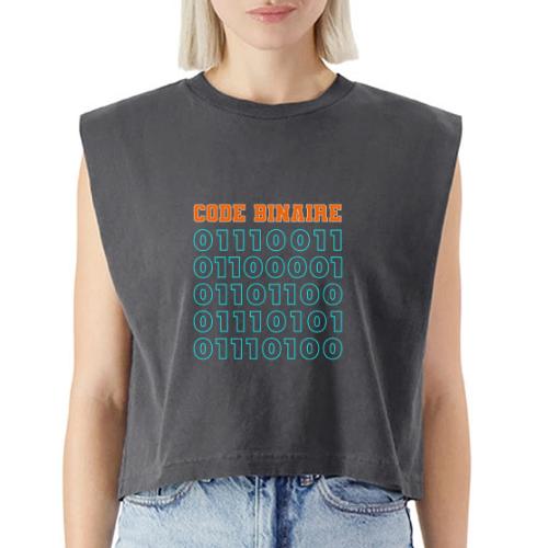 Hi in binary code - Washed Women´s Muscle Tank Top