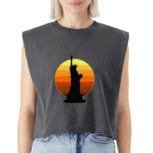 USA: Golden Horizon Liberty - Washed Women´s Muscle Tank Top