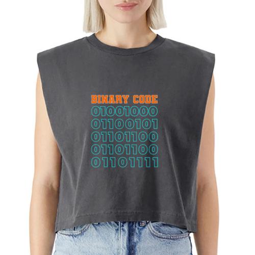 Say Hello in Binary code - Washed Women´s Muscle Tank Top