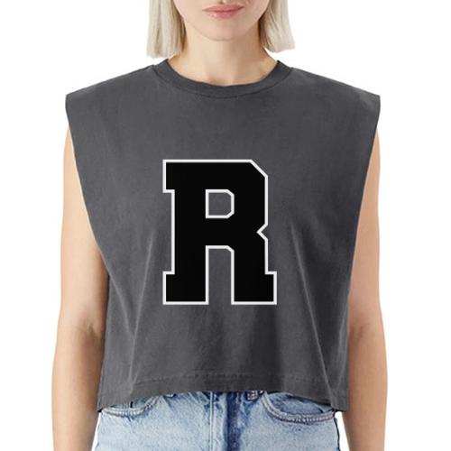 Varsity Letter R Athletic Monogram - Washed Women´s Muscle Tank Top