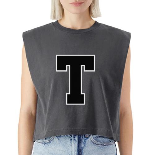Varsity Letter T Athletic Font Design - Washed Women´s Muscle Tank Top