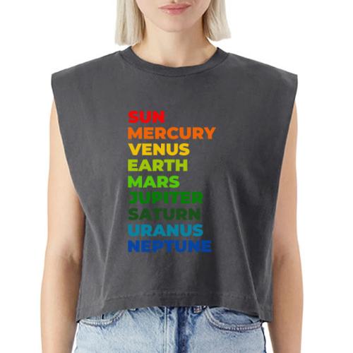 Color the solar system - Washed Women´s Muscle Tank Top