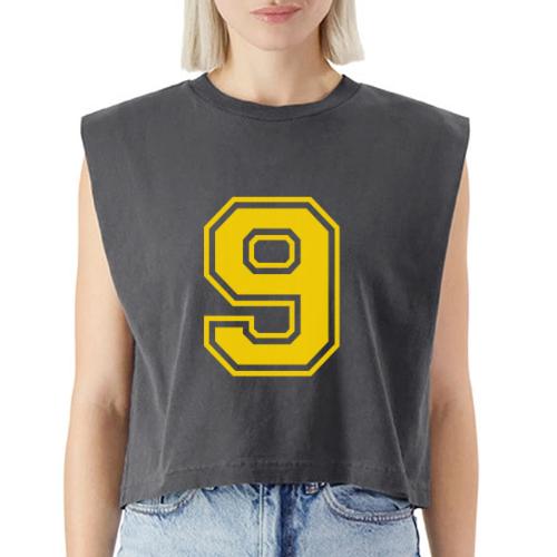 Number 9 in a classic athletic collegiate font - Washed Women´s Muscle Tank Top