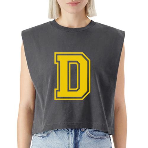 Letter D – Capital Athletic Alphabet Monogram - Washed Women´s Muscle Tank Top