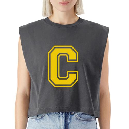 Letter C – Capital Athletic Alphabet Monogram - Washed Women´s Muscle Tank Top