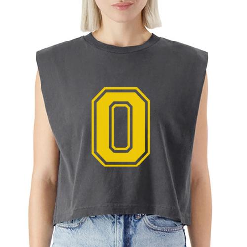 Letter O – Capital Athletic Alphabet Monogram - Washed Women´s Muscle Tank Top