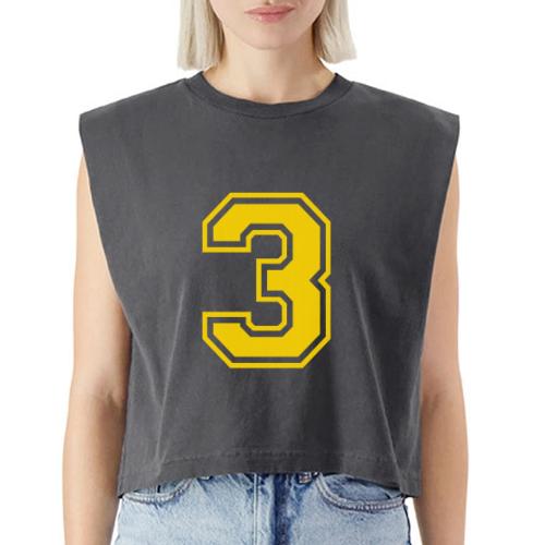 Number 3 in a classic athletic collegiate font - Washed Women´s Muscle Tank Top