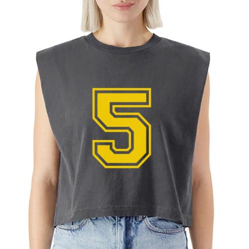 Number 5 in a classic athletic collegiate font - Washed Women´s Muscle Tank Top