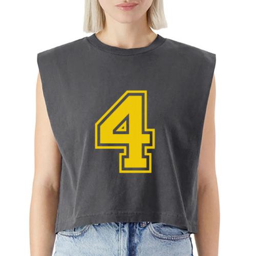 Number 4 in a classic athletic collegiate font - Washed Women´s Muscle Tank Top
