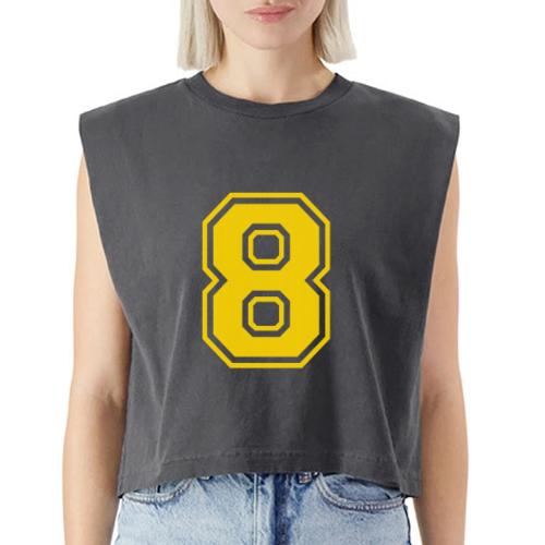 Number 8 in a classic athletic collegiate font - Washed Women´s Muscle Tank Top