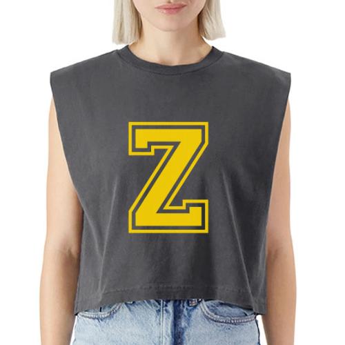 Letter Z – Capital Athletic Alphabet Monogram - Washed Women´s Muscle Tank Top