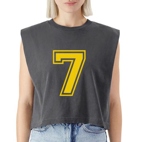 Number 7 in a classic athletic collegiate font - Washed Women´s Muscle Tank Top