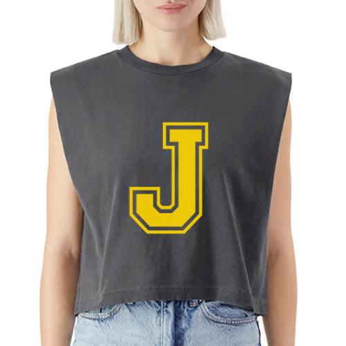 Letter J – Capital Athletic Alphabet Monogram - Washed Women´s Muscle Tank Top