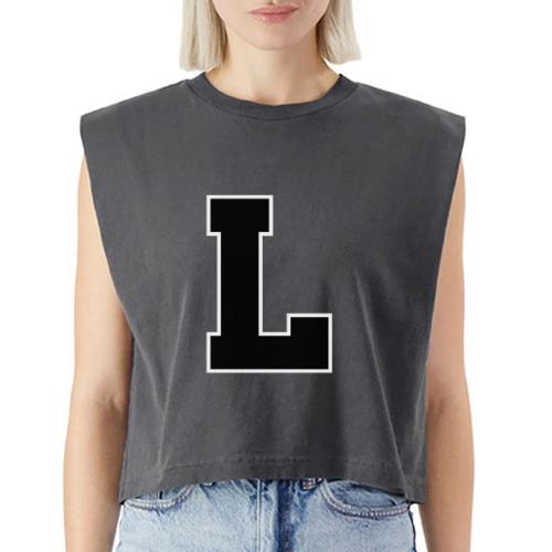Varsity Letter L Athletic Monogram - Washed Women´s Muscle Tank Top