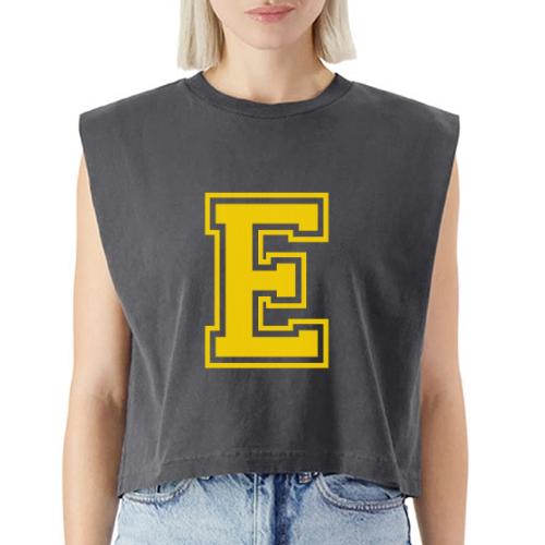 Letter E – Capital Athletic Alphabet Monogram - Washed Women´s Muscle Tank Top