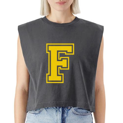 Letter F – Capital Athletic Alphabet Monogram - Washed Women´s Muscle Tank Top