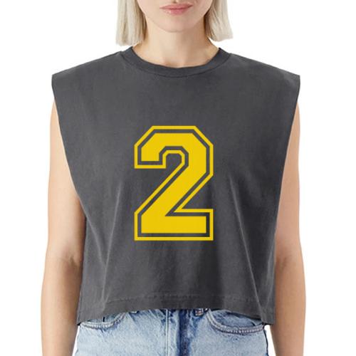Number 2 in a classic athletic collegiate font - Washed Women´s Muscle Tank Top