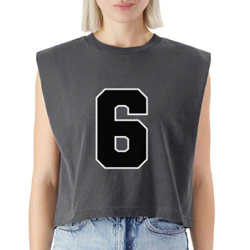 Varsity Number 6 Sports Font - Washed Women´s Muscle Tank Top