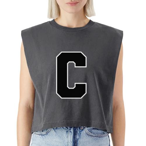 Varsity Letter C Collegiate Monogram - Washed Women´s Muscle Tank Top