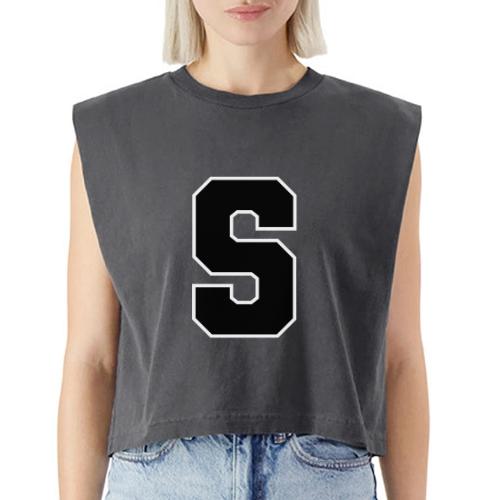 Varsity Letter S Collegiate Alphabet Art - Washed Women´s Muscle Tank Top