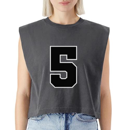 Varsity Number 5 Athletic Design - Washed Women´s Muscle Tank Top