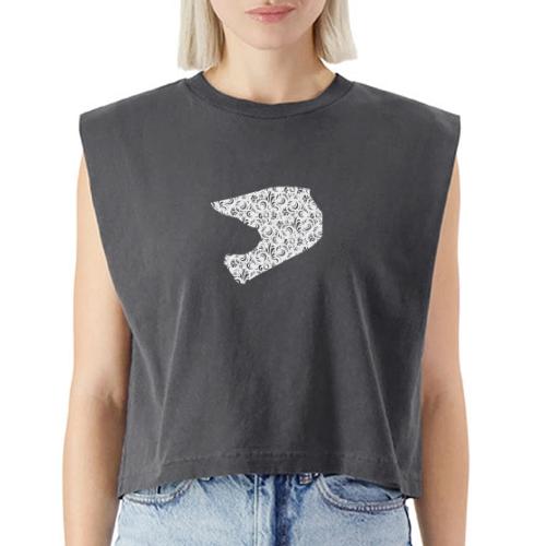 Floral Helmet - Washed Women´s Muscle Tank Top