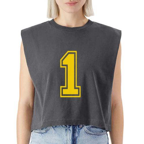 Number 1 in a classic athletic collegiate font - Washed Women´s Muscle Tank Top