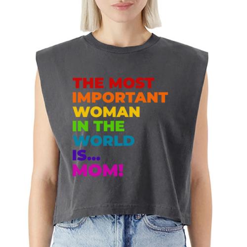 Mom: The Most Important Woman in the World - Washed Women´s Muscle Tank Top