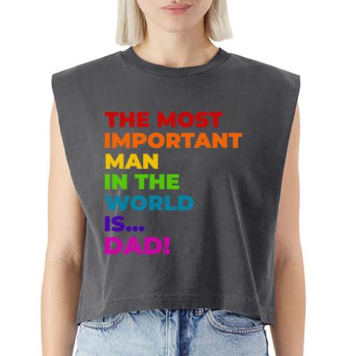Dad: The Most Important Man in the World - Washed Women´s Muscle Tank Top