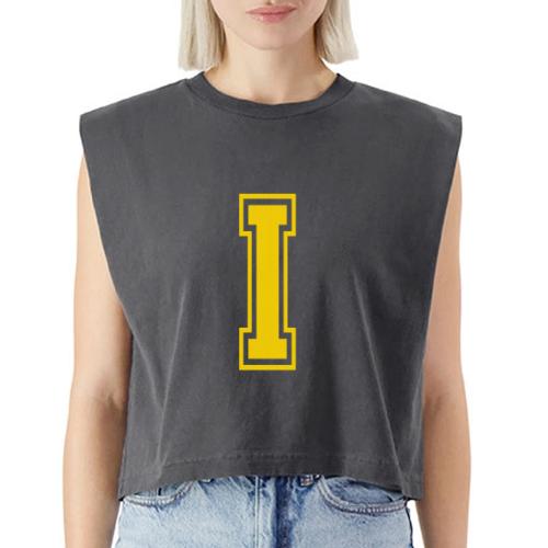 Letter I – Capital Athletic Alphabet Monogram - Washed Women´s Muscle Tank Top