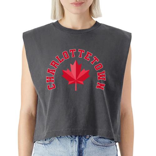 Charlottetown with maple leaf - Washed Women´s Muscle Tank Top